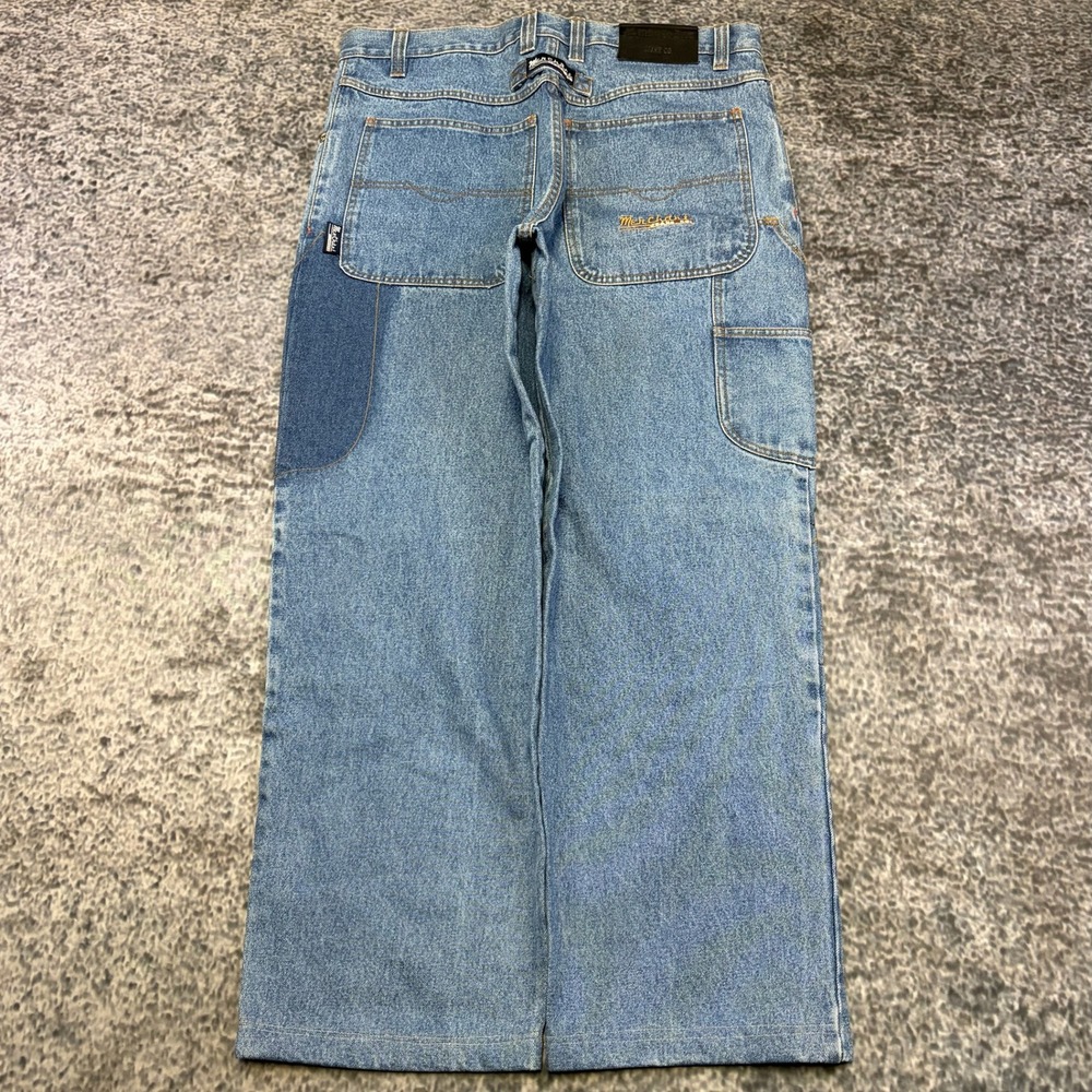 VTG Merchant Carpenter Jeans Mens 36x31 Blue Baggy Wide Leg Skater Hip-Hop Y2K